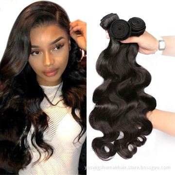 Yeswigs Wholesale Cheap Body Wave Human Hair Bundles Extension Raw Mink Brazilian Cuticle Aligned Virgin Human Hair Weave Bundle